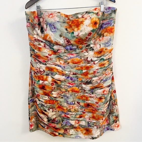 Anthropologie Geisha Designs Strapless Dress Multicolor Floral Print 398$ NEW - Picture 5 of 10